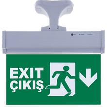 SG071-A2 Çift Yönlü Acil Yönlendirme Armatürü (Askı Aparatlı) Exit Çıkış Aşağı