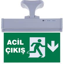 SG071-A3 Çift Yönlü Acil Yönlendirme Armatürü (Askı Aparatlı) Acil Çıkış Aşağı